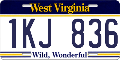 WV license plate 1KJ836