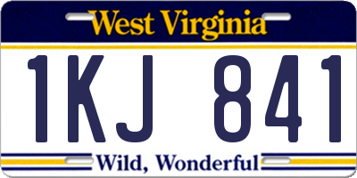 WV license plate 1KJ841