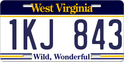 WV license plate 1KJ843