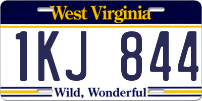 WV license plate 1KJ844