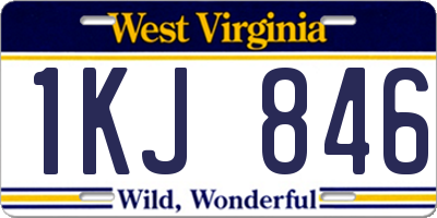 WV license plate 1KJ846