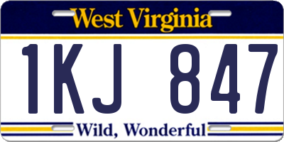 WV license plate 1KJ847