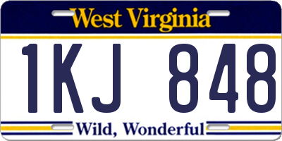 WV license plate 1KJ848