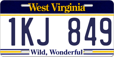 WV license plate 1KJ849