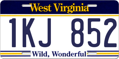 WV license plate 1KJ852