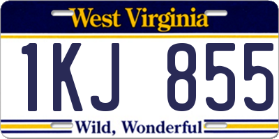 WV license plate 1KJ855