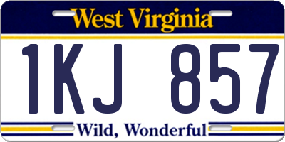 WV license plate 1KJ857