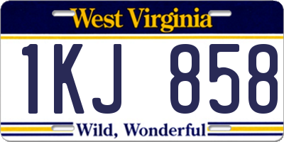 WV license plate 1KJ858