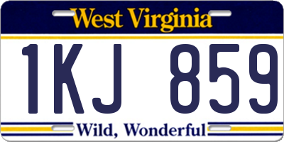 WV license plate 1KJ859