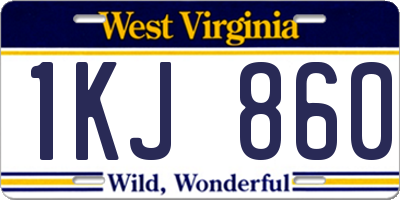 WV license plate 1KJ860