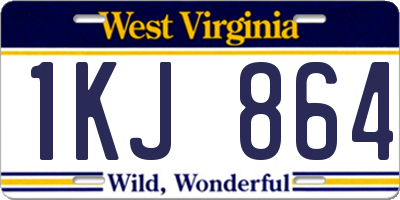 WV license plate 1KJ864