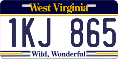 WV license plate 1KJ865