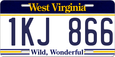 WV license plate 1KJ866