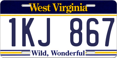WV license plate 1KJ867