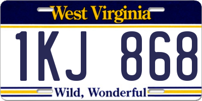 WV license plate 1KJ868