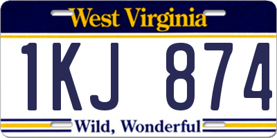 WV license plate 1KJ874