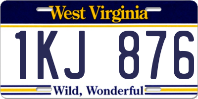 WV license plate 1KJ876