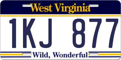 WV license plate 1KJ877