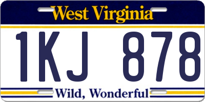 WV license plate 1KJ878