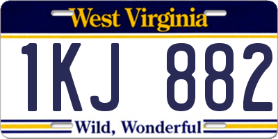 WV license plate 1KJ882