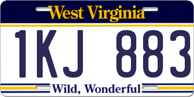 WV license plate 1KJ883