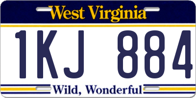 WV license plate 1KJ884