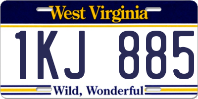 WV license plate 1KJ885