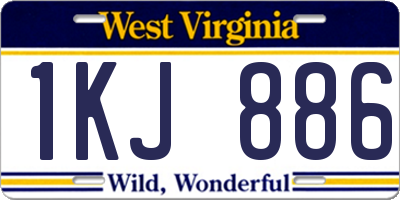 WV license plate 1KJ886