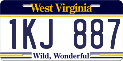 WV license plate 1KJ887