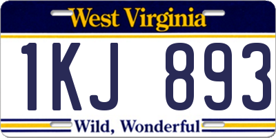 WV license plate 1KJ893