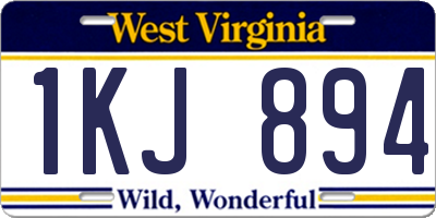 WV license plate 1KJ894