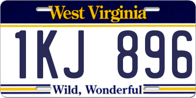 WV license plate 1KJ896