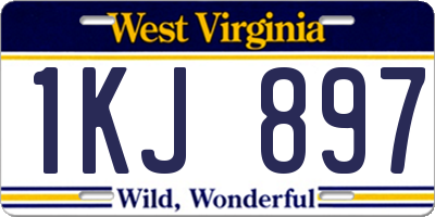 WV license plate 1KJ897