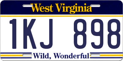 WV license plate 1KJ898