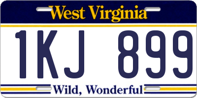 WV license plate 1KJ899
