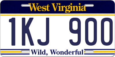 WV license plate 1KJ900