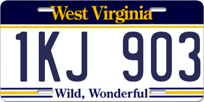 WV license plate 1KJ903