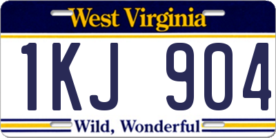 WV license plate 1KJ904