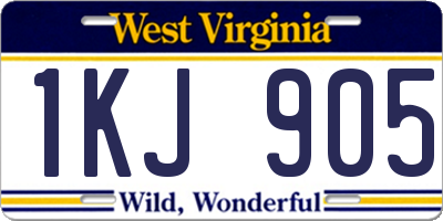 WV license plate 1KJ905