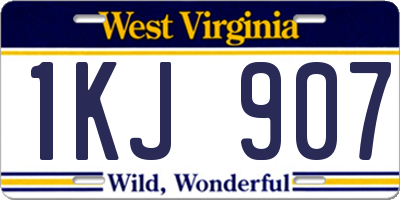 WV license plate 1KJ907