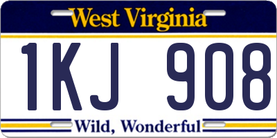WV license plate 1KJ908