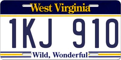 WV license plate 1KJ910