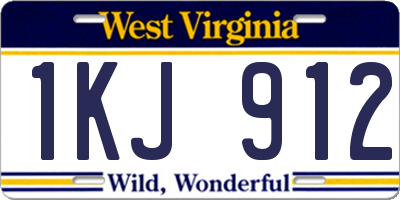 WV license plate 1KJ912
