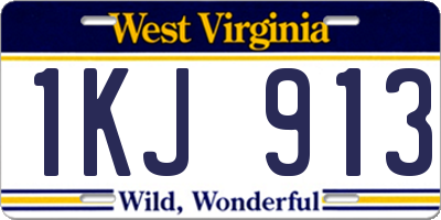 WV license plate 1KJ913