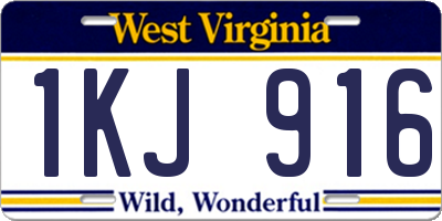 WV license plate 1KJ916