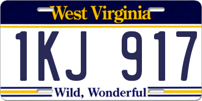 WV license plate 1KJ917
