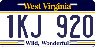 WV license plate 1KJ920