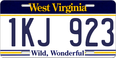 WV license plate 1KJ923