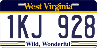 WV license plate 1KJ928