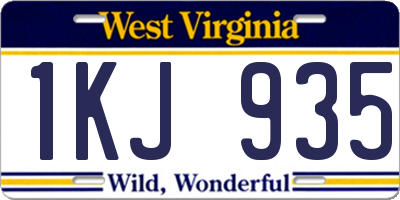 WV license plate 1KJ935